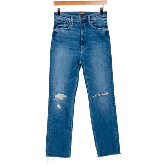 MOTHER High Waisted Rider Ankle Fray Jeans in Party Like a Pirate Size 28 - Picture 4 of 15